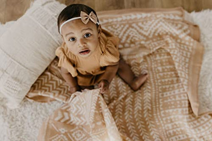 Mini Wander Swaddles for Newborns Muslin Swaddle Blankets - Breathable Soft Gender Neutral Receiving Blanket Baby Essentials | 47 x 47 Cotton - (Tapestry (Maple Sugar) - color: Tapestry (Maple Sugar)