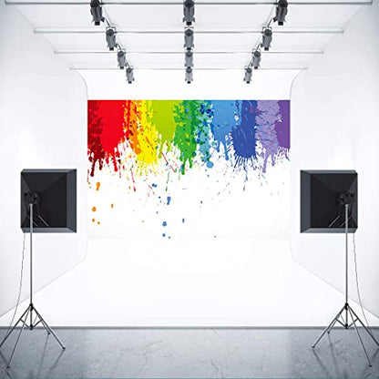 Paint Splash Party Backdrop Colorful Painting Art Photo Background MEETSIOY Abstract Oil Painting Studio Props Banner Birthday Party Supplies Photography Backdrop 9x6ft BJZSMT20 - size: 9x6ft