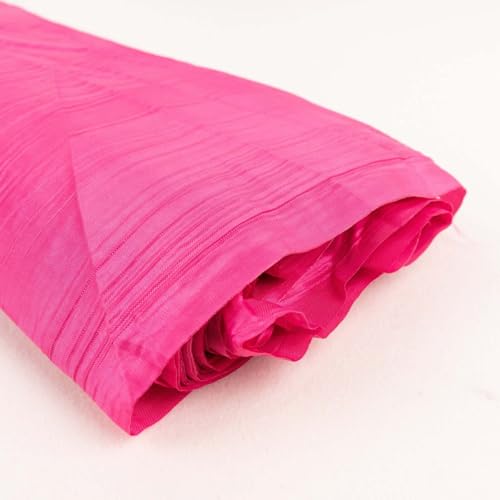 Efavormart 54" x10 Yards Fuchsia Accordion Crinkle Taffeta Fabric Bolt for Wedding Birthday Party Dance Event Decoration - color: Fushia