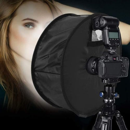 Softbox Diffuser, 42x16cm Foldable Ring Speedlite Flash Diffuser Macro Shoot Round Softbox with Storage Bag for Camera Flash Light