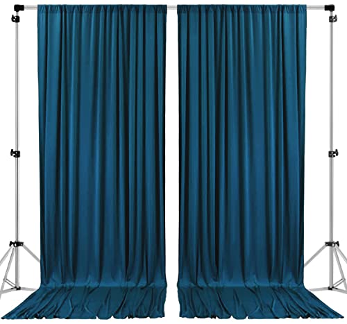 AK TRADING CO. 10 feet x 8 feet IFR Polyester Backdrop Drapes Curtains Panels with Rod Pockets - Wedding Ceremony Party Home Window Decorations - Dark Teal - color: Dark Teal, size: 10 ft x 8 ft