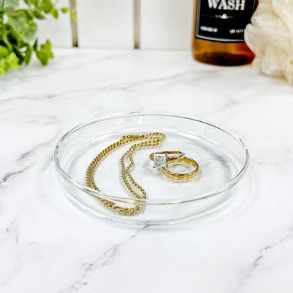 Plymor 4" x 4" Round Glass Display Tray, Pack of 2 - size: 4" x 4"