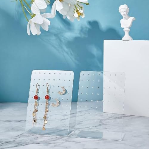 Earrings Stand Display, 72 Holes Acrylic Earring Holder Organizer, Ear Studs Jewelry Storage Display, Rack Showcase Earrings Display, Stand Earring Storage