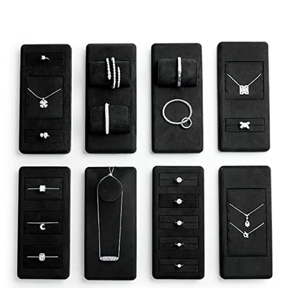 Oirlv Premium Black Microfiber Jewelry Display Tray Jewelry Display Set for Selling Small Bracelet Bangle Display Tray(TT07004) - size: Bracelet/Bangle tray