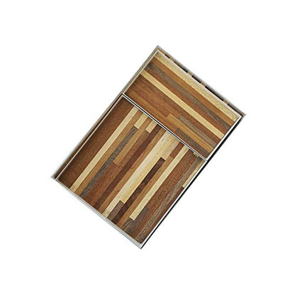 Tray Creative Minimalist Style Storage Tray Food and Beverage Tray Photo Props Tray Handmade Wood Grain Stitching Tray Storage Tray