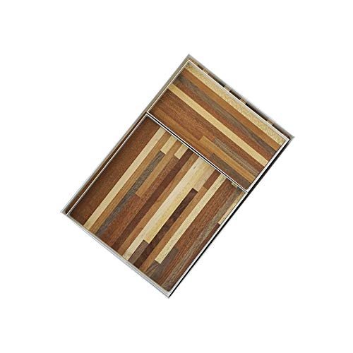 Tray Creative Minimalist Style Storage Tray Food and Beverage Tray Photo Props Tray Handmade Wood Grain Stitching Tray Storage Tray