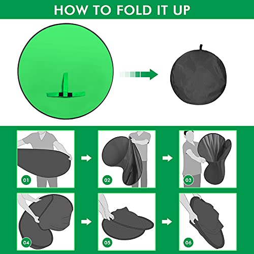 Portable Green Screen Chair, 57 in Greenscreen Backdrop with Stand Double Sided Foldable Green Background, Chroma Key, for Photography Streaming Gaming Photo Zoom Video Chats and Meeting - color: Green Screen