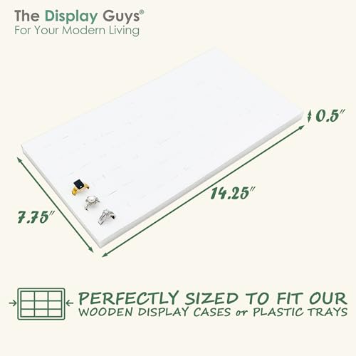 TheDisplayGuys For Your Modern Living 2-Pack 72-Ring Holders Leatherette Foam Padding Jewelry Inserts - Tray/Case Liners - Retail Display, Storage (White) by The Display Guys - color: White - Leatherette, size: Ring Slots - 72