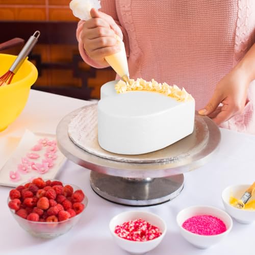 Unomor 3Pcs Heart Shaped Cake Dummies Foam Models 5.90X5.90X2.75In Lightweight Cake Decorating Practice Tools for Bakery Display Diy Crafts Party Photography Props