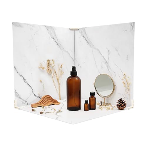 Shooting Backdrops, 3PCS 2 in 1 Photo Backdrop Boards 24x24 Inch Double Sided Marble Cement Texture Photography Backdrop Boards for Desktop Shooting Product Photography Background