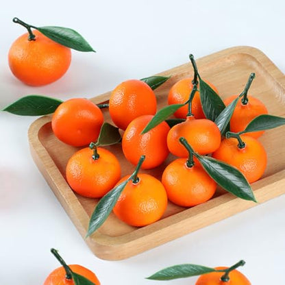 LUOZZY 20pcs Realistic Artificial Oranges Fruit Models Home Decor Photography Props Party Centerpieces Decorative Fake Fruits for Table Display and Styling