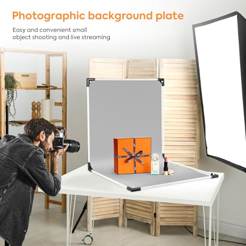 Small Backdrop Stand 1.3x2.6ft, Flat Lay Seamless Paper Props, Detachable Crossbar, Portable Background Stand Support for Photography, Table Backdrop Holder for Makeup Food Small Product Photography