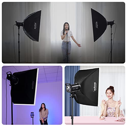 Godox SL100Bi 2 Light Kit 100W Continuous LED Video Light bowens mount photography lighting with Softbox Light stand for video recording, YouTube Gaming keylight, Portrait Shooting, Location Interview