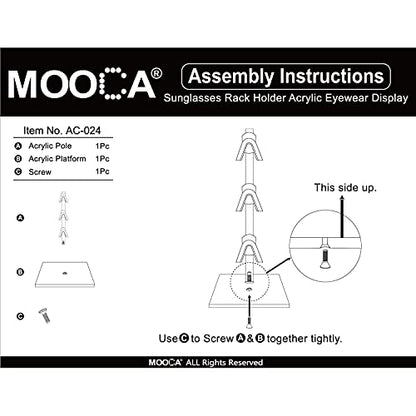 MOOCA 2 Pcs Set Premium Acrylic 3 Tier Eyeglasses Frame Riser Display Stand, Sunglasses Rack, Sunglasses Rack Holder, Acrylic Eyewear Display, Glasses Holder Stand, 3 Frames for Each Holder - color: 3 Frame Stand, 2 pcs