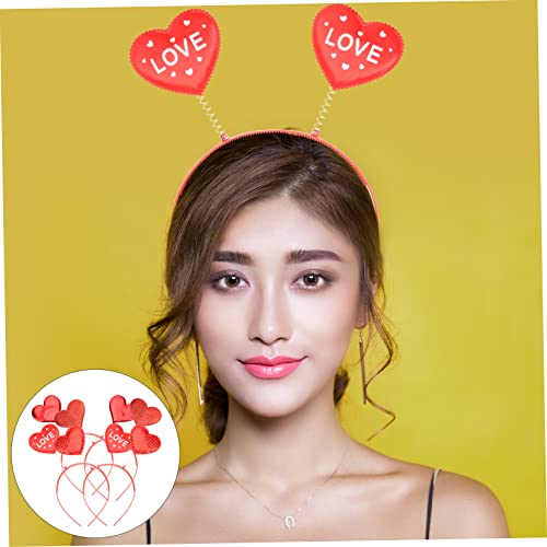 VICASKY 4pcs Valentine Heart Headbands for Adults Cupid Hair Accessories for Weddings and Parties Spring Design for Easy Wear for Celebrations and Photo Props
