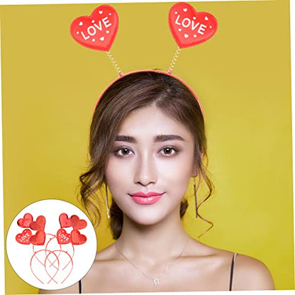 VICASKY 4pcs Valentine Heart Headbands for Adults Cupid Hair Accessories for Weddings and Parties Spring Design for Easy Wear for Celebrations and Photo Props