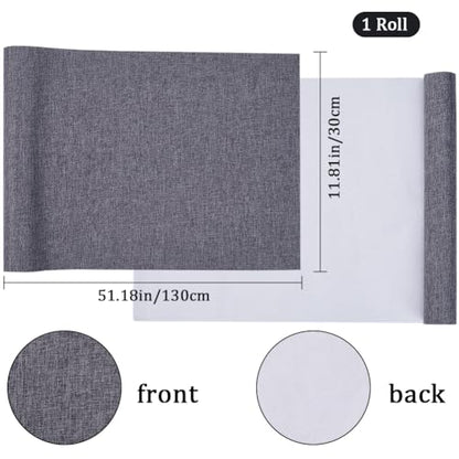 CRASPIRE 51 x 11.8 Linen Book Cloth Dark Gray Books Binding Fabric Surface Paper Backed Bookcover Densely Woven Cloth Books Album Scrapbooking Archival Covering Protector Bookbinding Supplies - color: Dark Gray