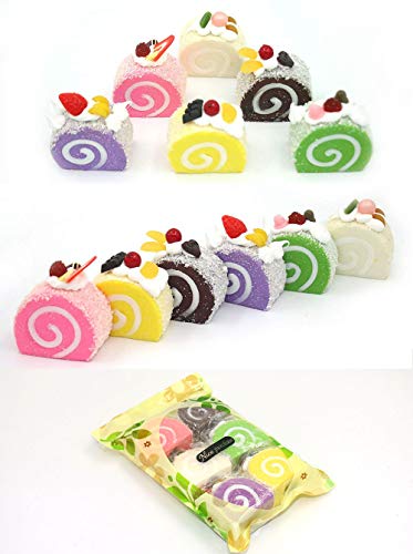 Nice purchase 6pcs Realistic Artificial Simulation Cake Dessert Mixed Fake Cake Food Model Home Staging Crafts Photography Props Fake Swiss Roll Kitchen Home Decoration Display