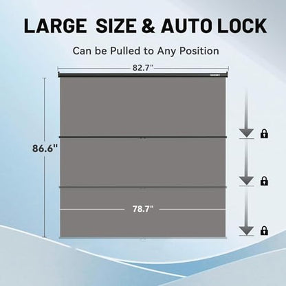 RAUBAY Retractable Pull Down Grey Screen Backdrop - 78.7" x 86.6" Collapsible Wall-Mount Background for Professional Video Production, Photography, TikTok and Video Conferencing - color: Grey, size: Wider(78.7 x 86.6in)