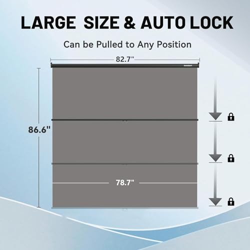 RAUBAY Retractable Pull Down Grey Screen Backdrop - 78.7" x 86.6" Collapsible Wall-Mount Background for Professional Video Production, Photography, TikTok and Video Conferencing - color: Grey, size: Wider(78.7 x 86.6in)