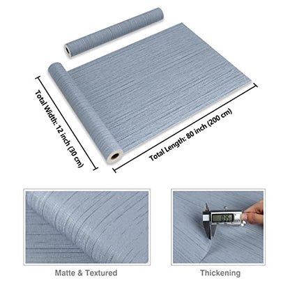 CRE8TIVE Grasscloth Peel and Stick Wallpaper Textured Blue Grass Cloth Wallpaper Removable Linen Fabric Wall Paper Vinyl Self Adhesive Light Blue Contact Paper for Bedroom Cabinets Shelf Liner 12"x80" - color: Light Blue, size: 12" x 80"