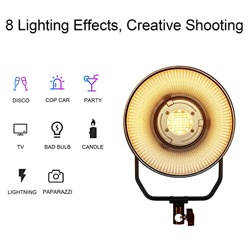 GVM RGB Video Light Kit, 200W Bi-Color Led Video Lighting with DMX Bowens Mount Softbox & Stand, Studio Light for Photography Shooting with COB Lamp Bead, 8 Lighting Effects, 2700K~7500K CRI 97+ - size: SET1