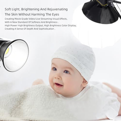 General Bowens Mount LED Video Light 220W Bi-Color 2700K-6500K Continuous Lighting 220W COB Video Light Support 3 Power Supply Methods for Photography and Photo Studio (JC-220W)