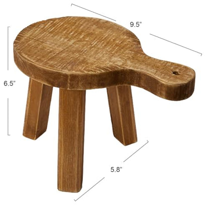 Creative Co-Op Fir Wood Pedestal - color: Natural, size: Round, style: Round