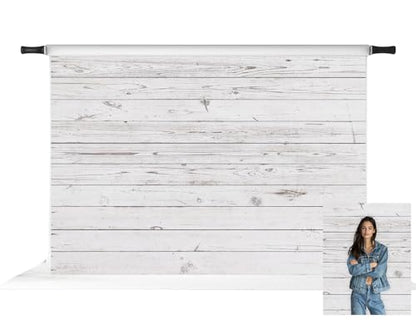 Kate 7x5ft White Wood Shiplap Backdrop Retro Wooden Wall Newborn Portrait Background Photo Fabric Studio Props - size: 7x5ft
