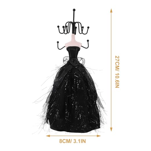 LOGOFUN Jewelry Displays Stand Elegant Lady Model Jewelry Organizer Mannequin Princess Model Skirt Rack for Hanging Earring Bracelet Rings Displaying and Storing - 10.6X3.1X2.7in