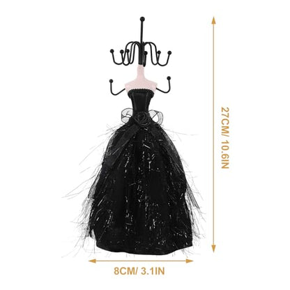 LOGOFUN Jewelry Displays Stand Elegant Lady Model Jewelry Organizer Mannequin Princess Model Skirt Rack for Hanging Earring Bracelet Rings Displaying and Storing - 10.6X3.1X2.7in