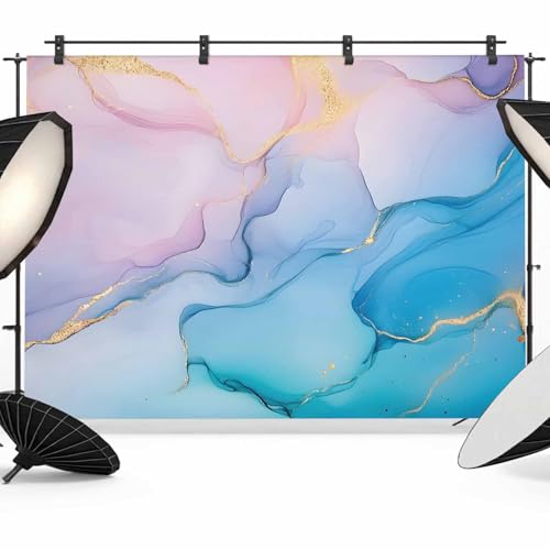 Pink Blue Marble Backdrop for Photography, Abstract Modern Art Gradient Waves Photo Backdrop Portrait Background Party Banner Photo Backgrounds for Studio Booth Props, 10x8ft - color: Blue Pink Purple, size: 10x8FT