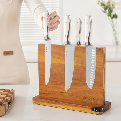 Magnetic Knife Block - Magnetic Knife Holder - Magnetic Knife Stand- Cutlery Display Stand and Storage Rack（sharpener) - style: Magnetic Knife Block ( sharpener )