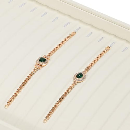 18 Slots Microfiber Necklace Bracelet Tray Jewelry Tray Necklace Bracelet Holder Organizer (White) - color: Beige, size: 18 Slot