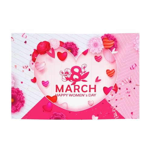 International Happy Women's Day March Backdrops 47 * 71 Inches Holiday Party Photography Background Indoor Outdoor Festival Photo Banner Booth Props Wall Decoration - color: White