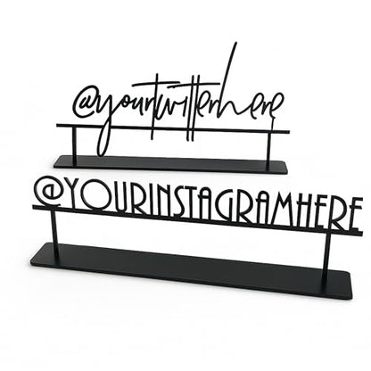 Custom Hashtag Sign Metal Table Sign Personalized Social Media Your Text Here Freestanding Signage Laser Cut Business Logo Tabletop Reception Centerpiece Birthday Event Photo Prop Social Media @ At