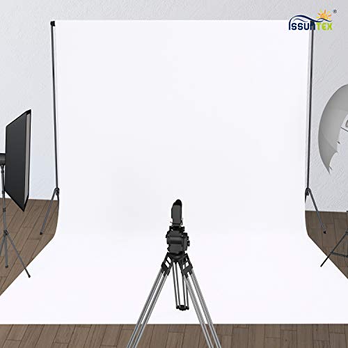ISSUNTEX 6X9 ft Background Polyester Backdrop, Photo Studio, Collapsible High Density Screen for Video Photography and Television-White - color: White, size: 6X9 ft
