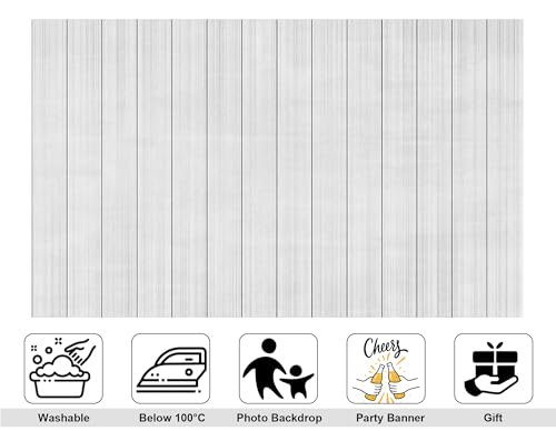 8x8ft Light Gray Vertical Slatted Wood Backdrop Neutral Texture Photography Background for Flat Lay Photos and Event Backdrop Decorations Tapestry Photo Booth Props - size: 8x8ft