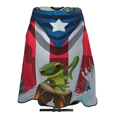 Puerto Rico Barber Cape With Adjustable Closure, Hairdressing Haircut Apron Barber Cover Gown For Hairdresser Styling Home - color: Boricua Puerto Rico