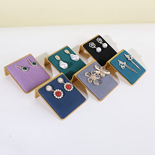 Velvet earrings holder for girls, Grey earring organizer board, Gold earring stand display for selling【Grey】 - color: Grey