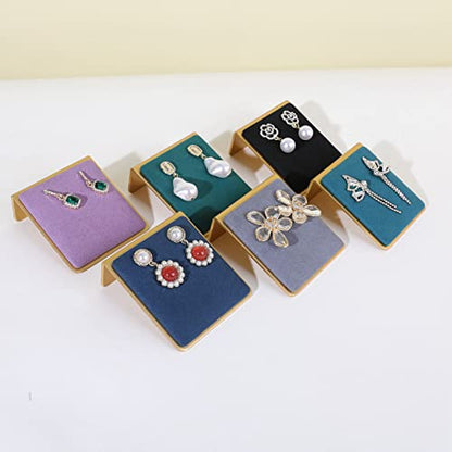 Velvet earrings holder for girls, Grey earring organizer board, Gold earring stand display for selling【Grey】 - color: Grey