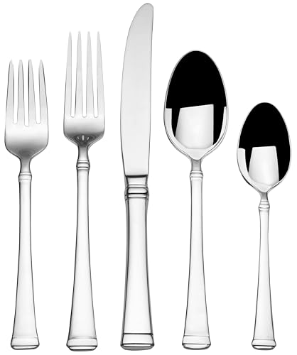 Mikasa Harmony 65-Piece 18/10 Stainless Steel Flatware Set, Service for 12, Polished Silverware with Serving Utensils, Dishwasher Safe - size: 65 Piece Set, style: Harmony