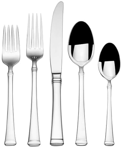 Mikasa Harmony 65-Piece 18/10 Stainless Steel Flatware Set, Service for 12, Polished Silverware with Serving Utensils, Dishwasher Safe - size: 65 Piece Set, style: Harmony