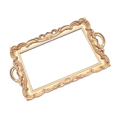 Alipis European Style Storage Tray Mirror Plate for Photography Props Gold Mirror Tray for Decor Perfume Holder
