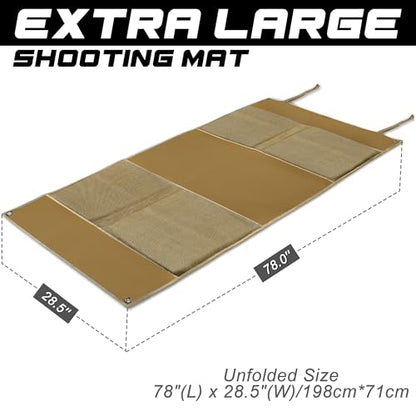 Shooting Mat with Tactical Water Resistant Carrying Bag, Extra Large Prone Padded Portable Roll Up Shooting Mats