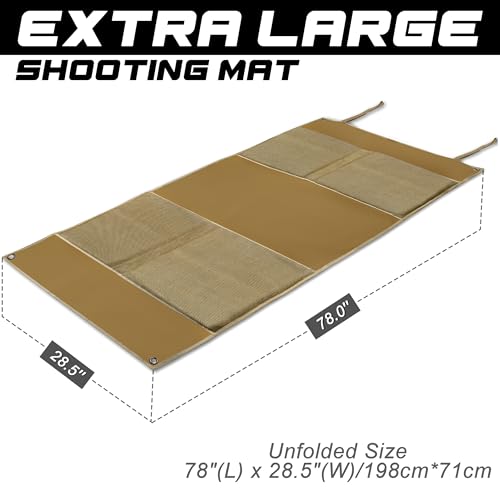 Shooting Mat with Tactical Water Resistant Carrying Bag, Extra Large Prone Padded Portable Roll Up Shooting Mats