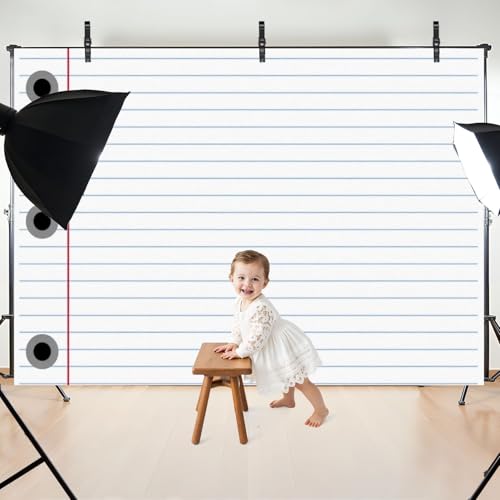 5x7ft Photography Backdrop School Backdrop Notebook Paper Welcome First Day Composition Classroom Photo Backdrop Photography Background for Photoshoot Portrait Video Party Photo Studio Prop Booth - color: Color7