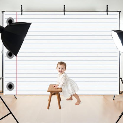5x7ft Photography Backdrop School Backdrop Notebook Paper Welcome First Day Composition Classroom Photo Backdrop Photography Background for Photoshoot Portrait Video Party Photo Studio Prop Booth - color: Color7