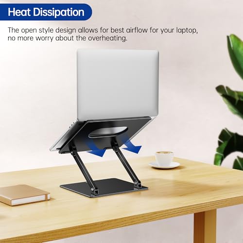BESIGN LS10 Laptop Stand for Desk, Ergonomic Adjustable Notebook Tablet Stand, Foldable Laptop Riser, Portable Desktop Book Stands, Computer Holder Compatible with 10-14" Laptops, Black - color: A-Black