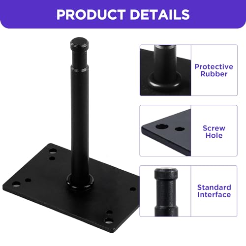 Studio Baby Pin Plate Wall Ceiling Mount,3.9" Mini Lighting Wall Holder with 5/8" Stud for Photo Studio Light Stand Flash Accessories…